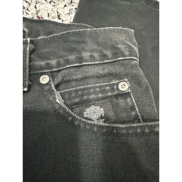 Vintage Harley Davidson Jeans Womens‎ 10 Petite Black Relaxed Leg Motorcycle - Picture 3 of 12